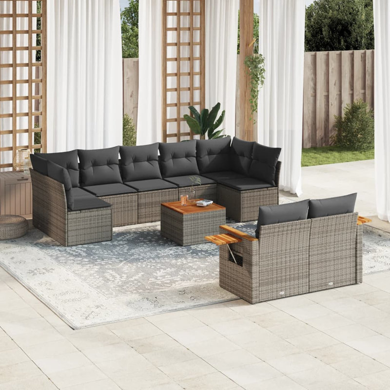 Ensemble de canapé de jardin Vidaxl gris