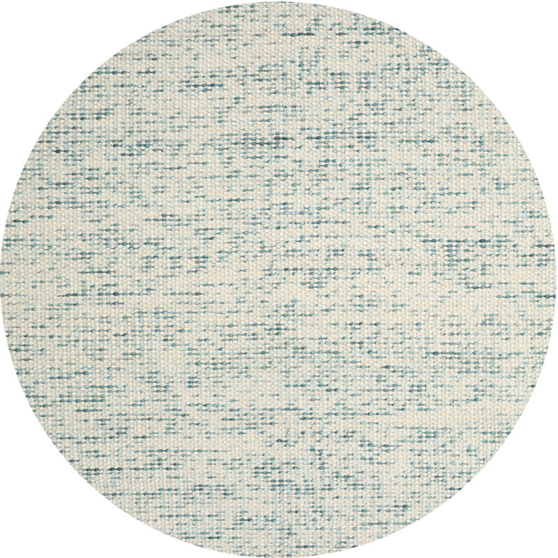 Tapis contemporain gris / vert clair, Rond 6 pi