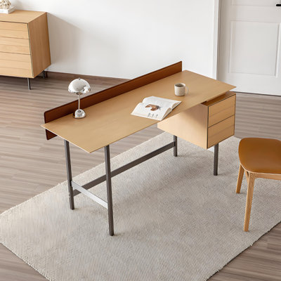 Light Luxury Modern Italian Minimalist Desk with Anti-Drop Baffle and Single Side Drawer