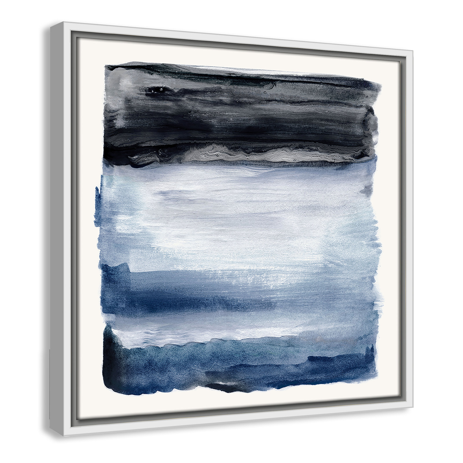 Sky Collection "Navy Sky I" Print by Nan, White, 17.5" H x 17.5" W