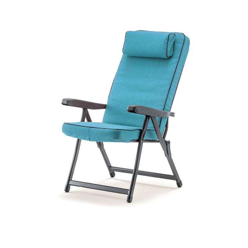 Weimer Reclining Beach Chair with Cushion, Blue