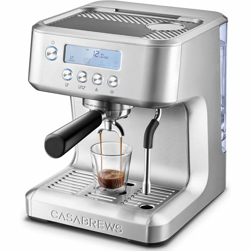 Machine à espresso CASABREWS ULTRA, machine à expresso professionnelle à 20 barres avec porte-filtre commercial de 58 mm, contrôle de température PID réglable, affichage à cristaux liquides et buse à vapeur