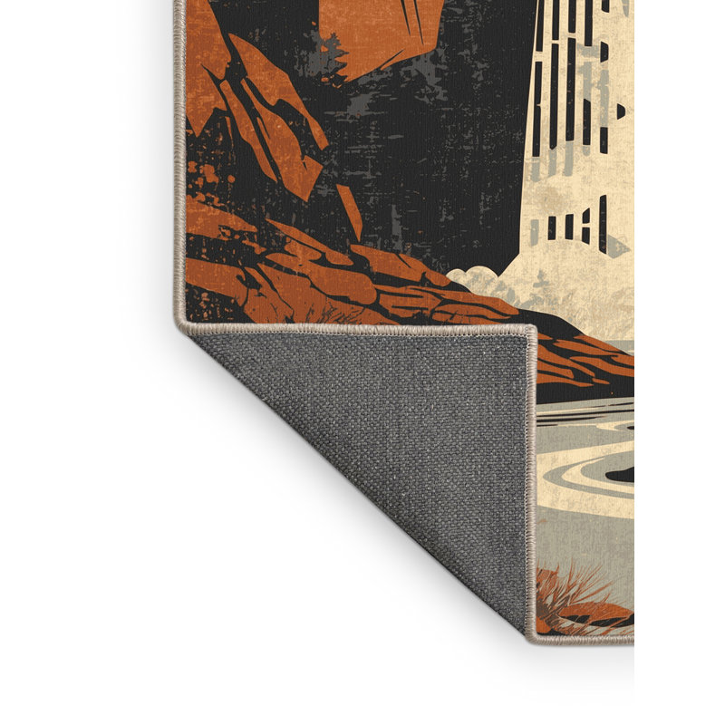 Tapis moelleux moelleux au style rustique et moderne au look rétro rustique gris, 6 po de diamètre