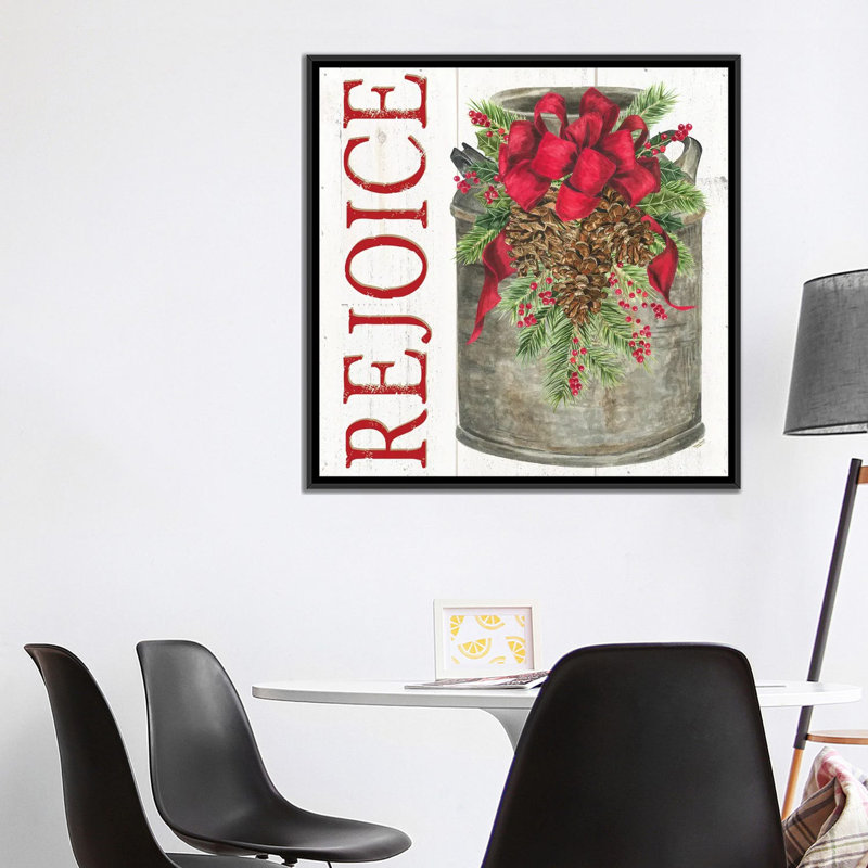 " Home For The Holidays Rejoice " by Tara Reed, Black Framed Canvas, No Matte, 37" H x 37" W x 1.5" D