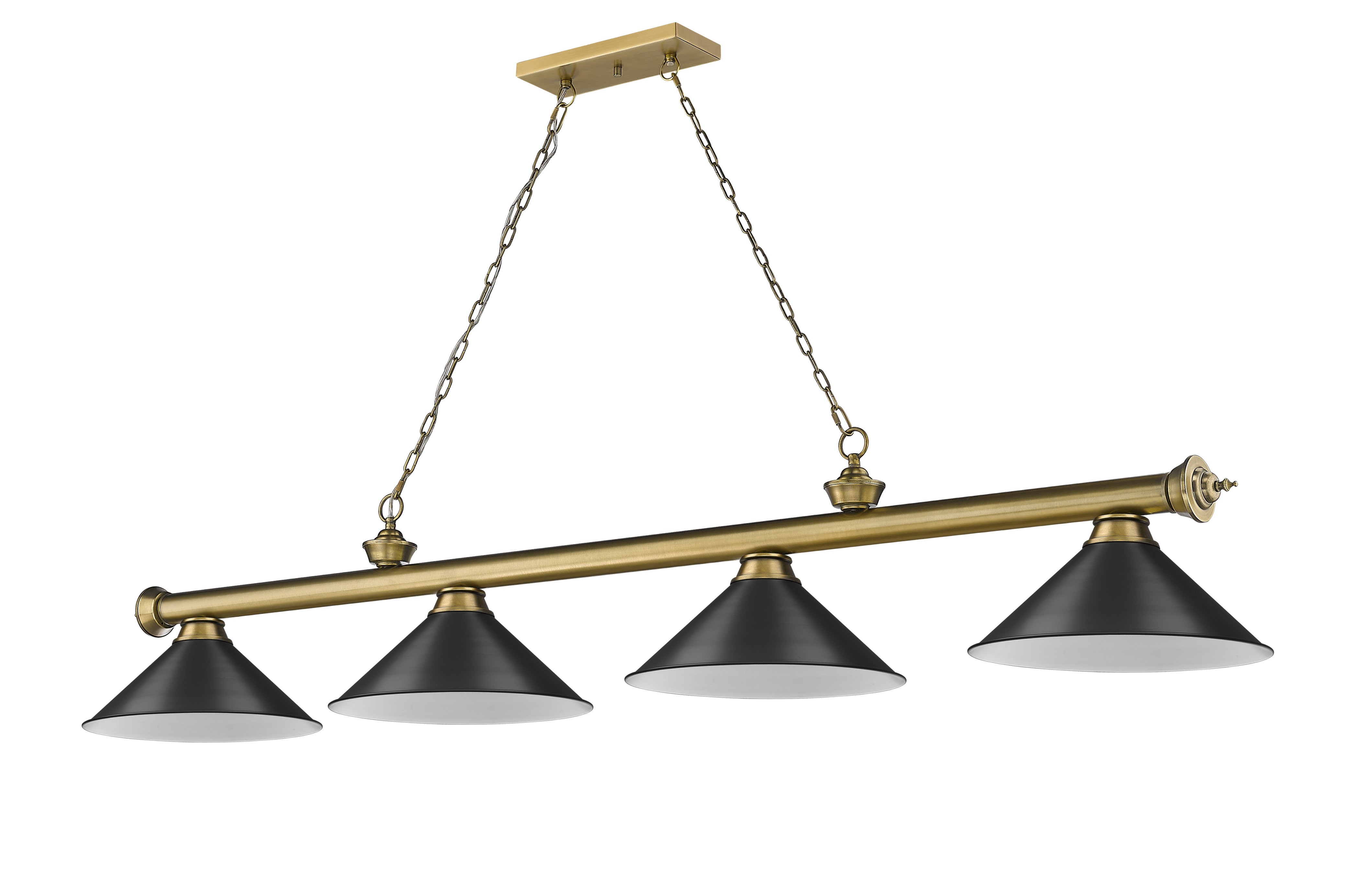 Z-Lite Lampe de billard à 4 lumières, nickel brossé | Home Depot Canada