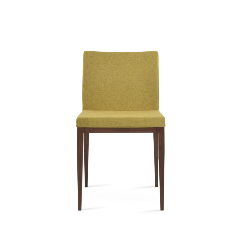 Chaise d'appoint Aria, Laine ambre, Noyer