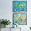 Carte du monde - ensemble de 2 reproductions de cadres photo
