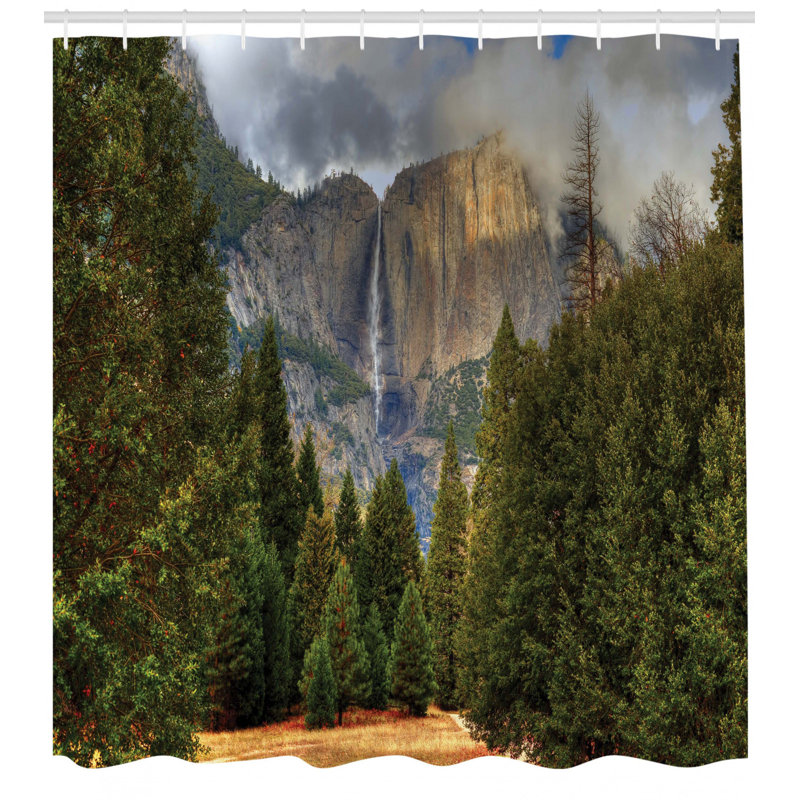 Ensemble de rideau de douche avec crochets yosemite, H 75 po x l 69 po