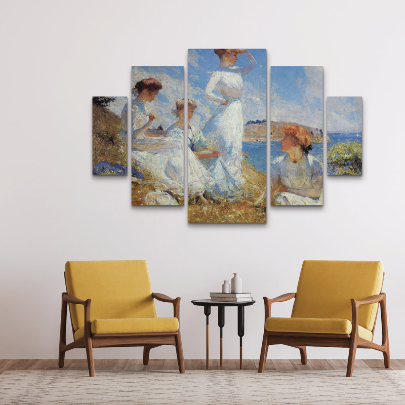 Ensemble de 5 panneaux muraux - Marcus Jules «Summer», art mural sur toile pour le salon, la chambre à coucher ou le bureau 