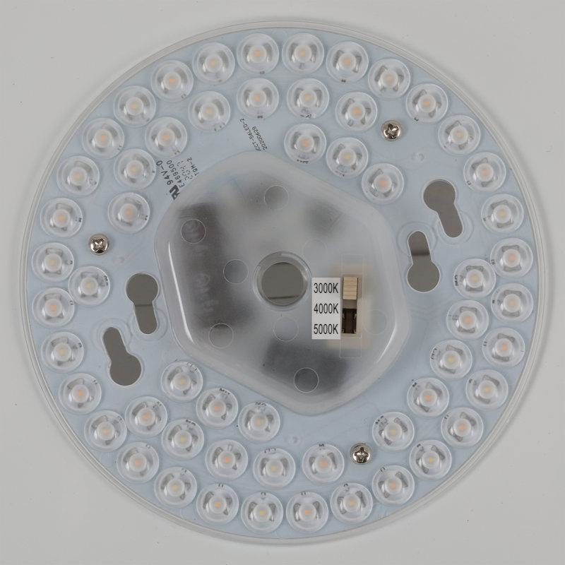 Plafonnier encastré 1 lumière Arjit, Nickel brossé, H 3,82 po x l 12 po x P 12 po