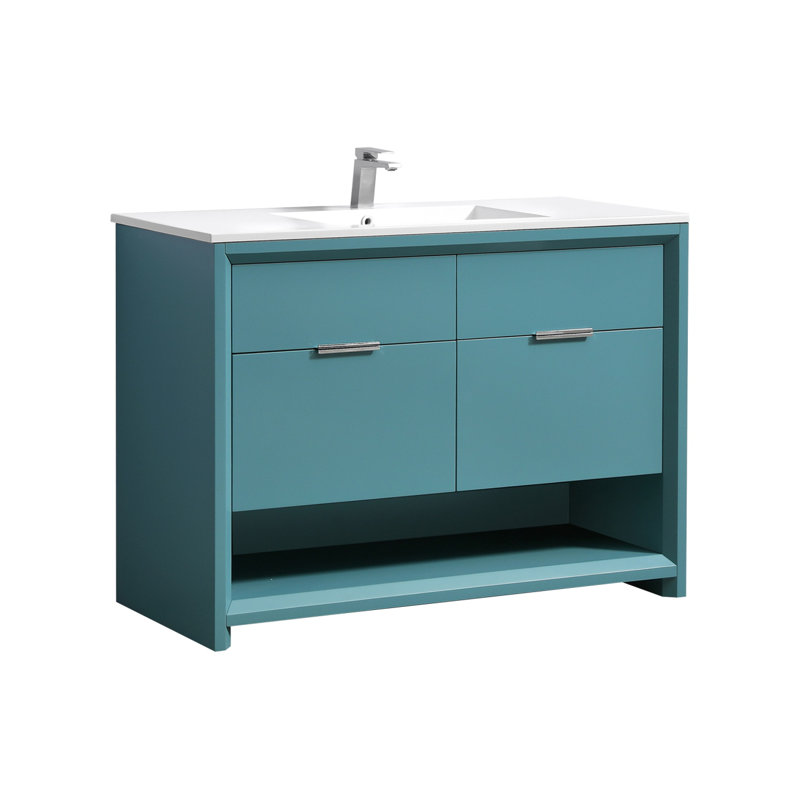 Ensemble de meuble-lavabo simple 48 po, Vert sarcelle