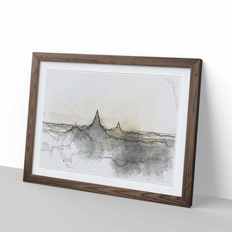 Old Bagan in Myanmar in Abstract - Picture Frame Graphic Art Print, Walnut Framed, 36cm H x 48cm W x 2cm D