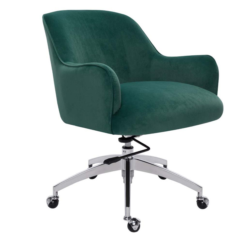 Galilea Velvet Office Chair, Green