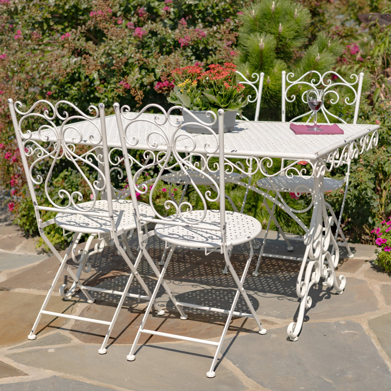 Fessenden 4 - Person Metal Patio Dining Set with Rectangular Table