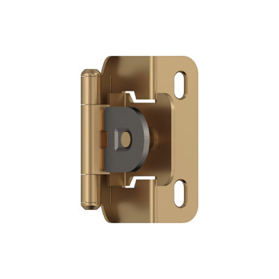 1/2 inch (13mm) Overlay Single Demountable Partial Wrap Champagne Bronze Cabinet Hinge - 1 Pair