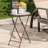 Transitional Accent Table With Beautiful Ceramic Tile And Stone Mosaic, Foldable, 14.22" X 21.81", Beige + Black, Iron Frame Foldable Side Gorgeous Style For Outdoor Space, &