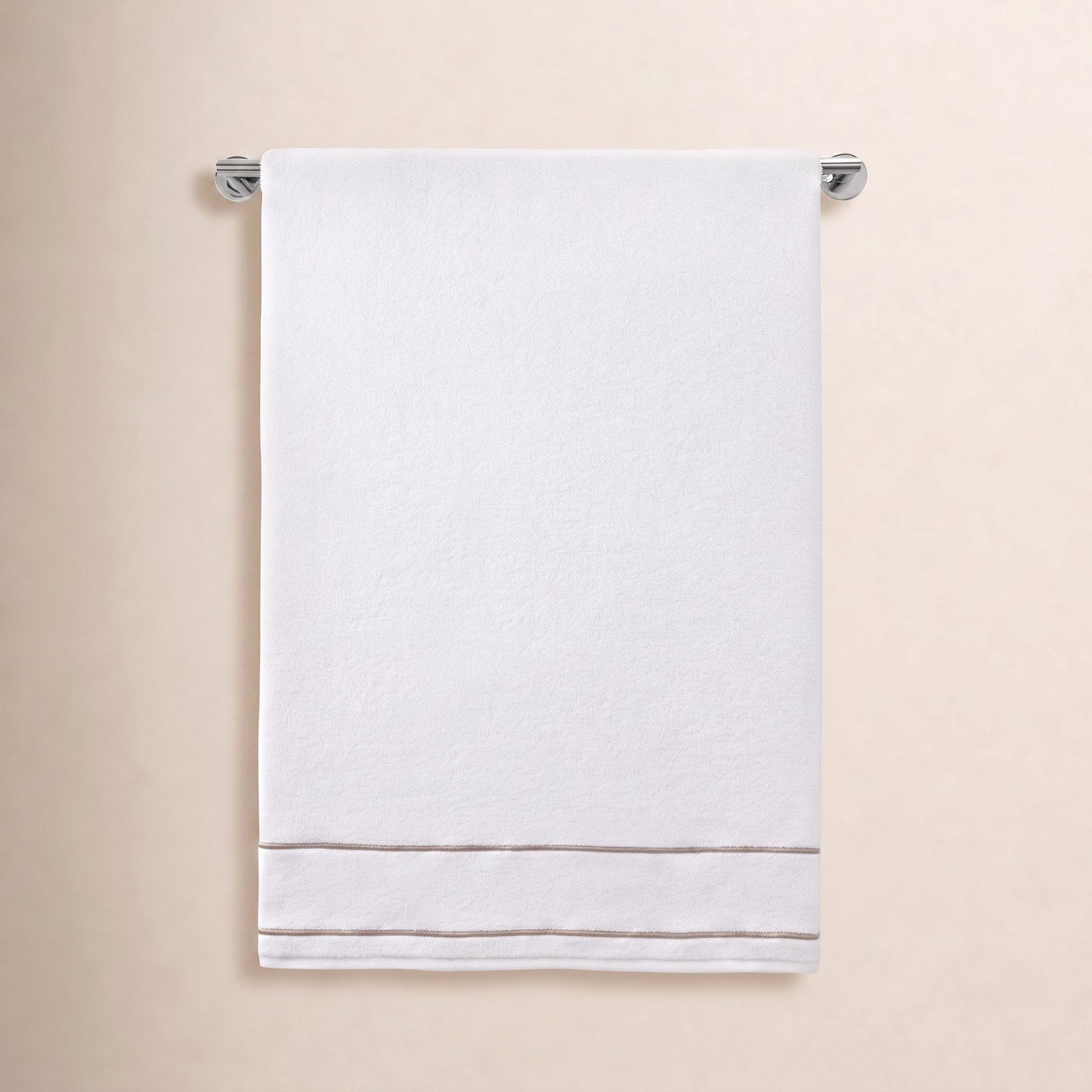 Lombard Cotton Washcloth, White/Tan