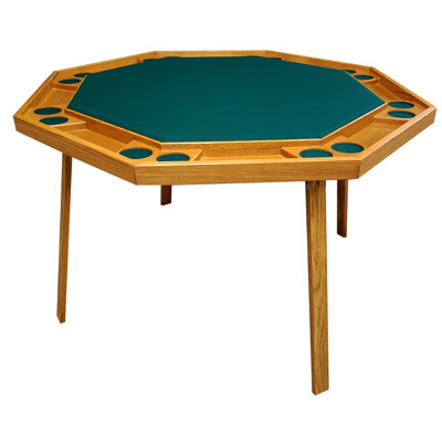 52" Oak 8 - Player Folding Leg Poker Table