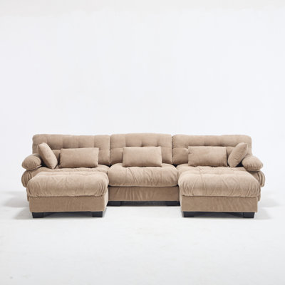 Spacious Deep Seat Sectionals, Wood Frame Modern U Shape For Home