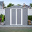 Remise de rangement extérieure 8 x 12 pi, grand rangement pour outils en métal avec cadre en aluminium et portes verrouillables, rangement pour pelouse de jardin