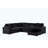 Modern 123"W Black Corduroy Sleeper Sectional Sofa With Right-Facing Storage Chaise And Throw Pillows-1695426592