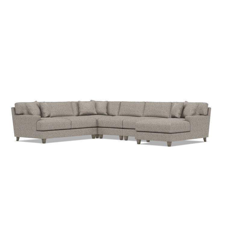 Bernhardt Mila 5-Piece Sectional, Beige Polyester, 33.5" H x 137" W x 107" D, Right Hand Facing