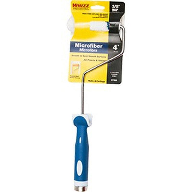 Mini rouleau en microfibre à rayures bleues 3/8 po avec cadre 13 po Whiz 77600