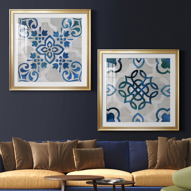 Terra Mesa I - Encadré sous verre acrylique, ensemble de 2, grand tableau pour salon, H 34,5 po x l 69 po x P 1,5 po, Blanc