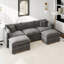 Canapé-lit en chenille moderne avec repose-pieds-1006864276-1006864266