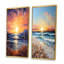 «Beach Sunkissed Sands Pointillism», 2 pièces sur toile-607070160-607070157