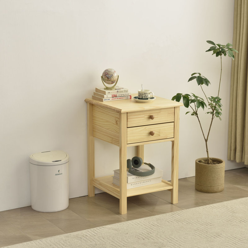 Adaryl 17.7'' W Solid Wood Nightstand, Natural