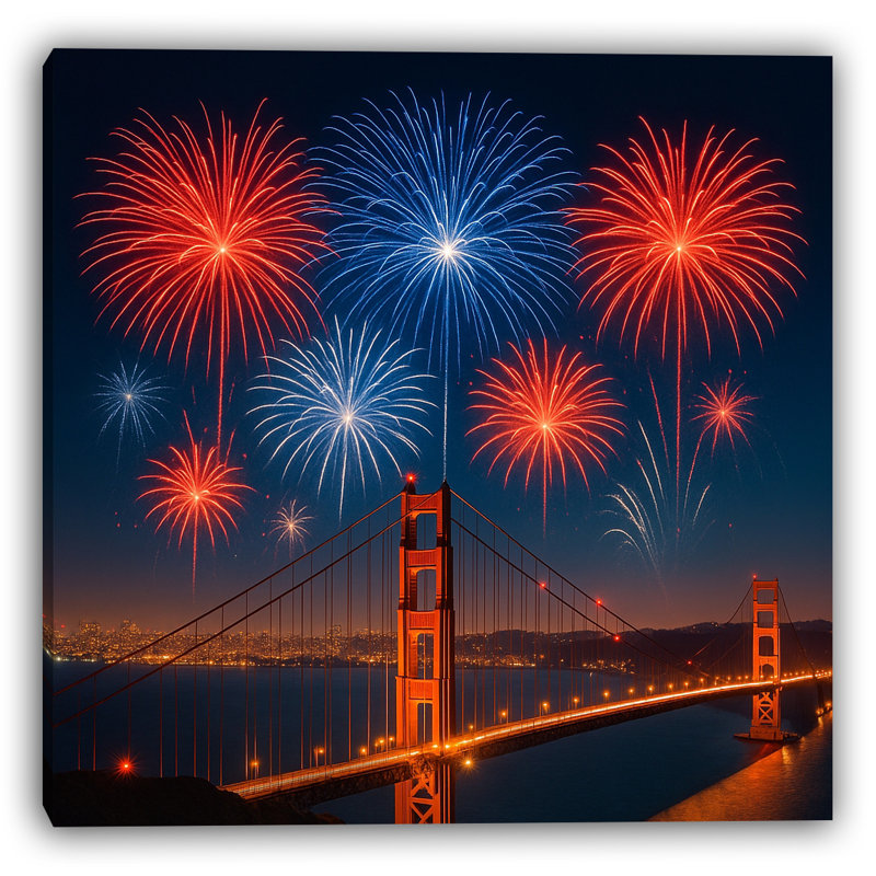 Art mural sur toile Golden Gate Bridge, H 12 po x l 12 po