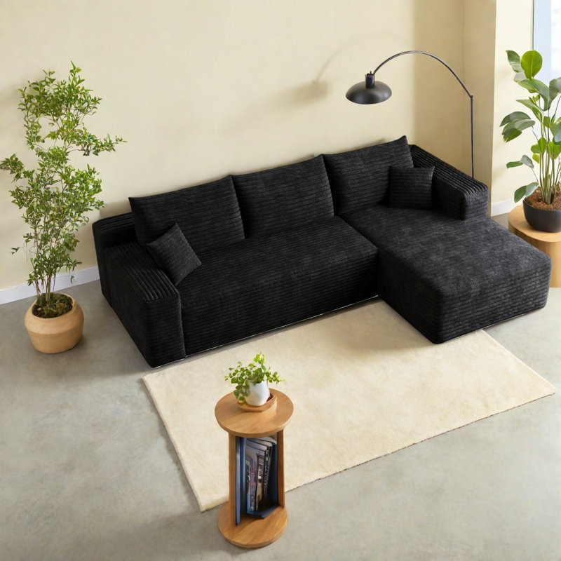 Canapé modulaire en velours côtelé 95 pouces