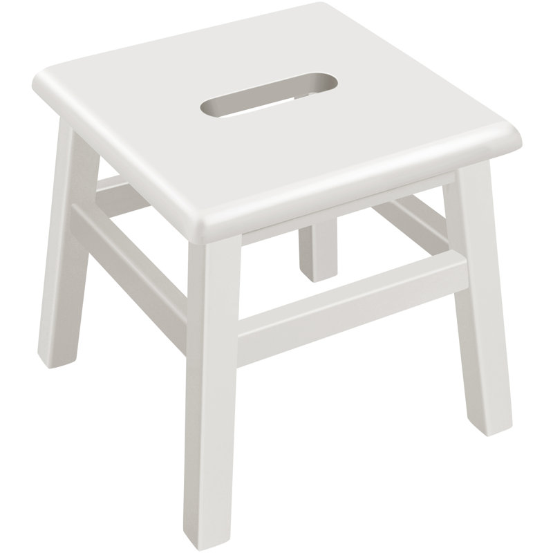 Blount 12.25'' Tall 1 - Step Solid Hardwood Lightweight Step Stool for Adults and Kids with 200 Lbs Capacity, White, White, 1