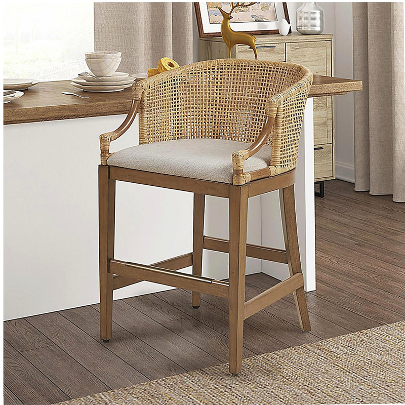 Tabouret de bar en saule tissé à la main d'une hauteur de 25 po