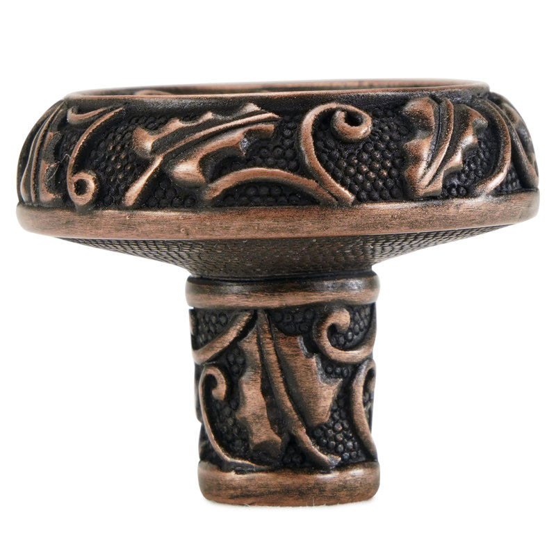 ROOKWOOD KNOB IN FLORENTINE PLATE, Copper