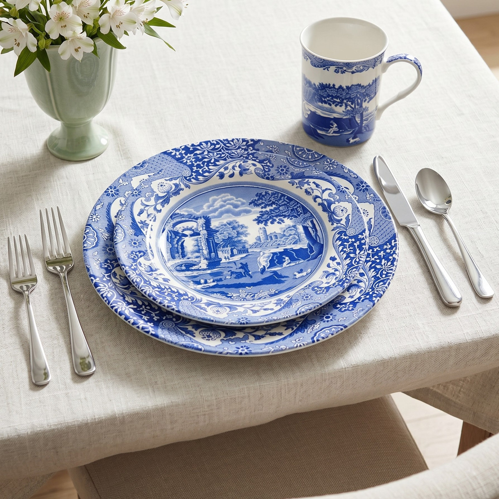 Blue Italian Dinnerware Set