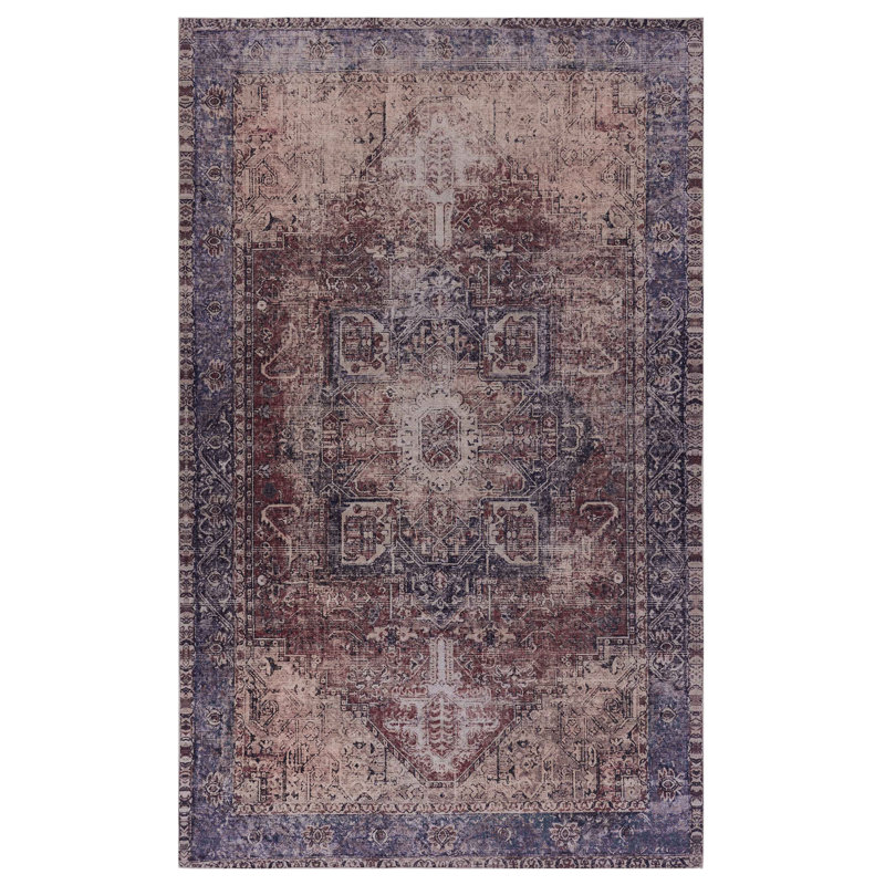 Washable Area Rug 2X3, Low-Pile, Stain , Non-Slip, For Bedroom, Living Room, Kitchen, Dining Room - Burgundy, Pet- 2X3 Rug, ,