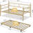Twin Size Daybed Frame, Metal Daybed with Floral Headboard, Steel Slats Supports, Space-Saving Multifunctional for Living Room-470402913-470402918