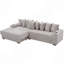 Canapé modulaire en L 110,75 po, canapé modulaire en velours côtelé, avec repose-pieds mobile, porte-gobelets, 8 coussins décoratifs, poche latérale, déplier dans un lit-575755509