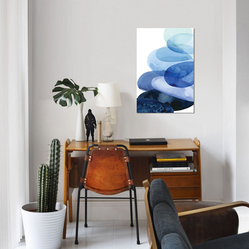 « river usé pebbles i », reproduction sur toile, H 26 po x l 18 po x P 1,5 po, Toile tendue, Pas de tapis