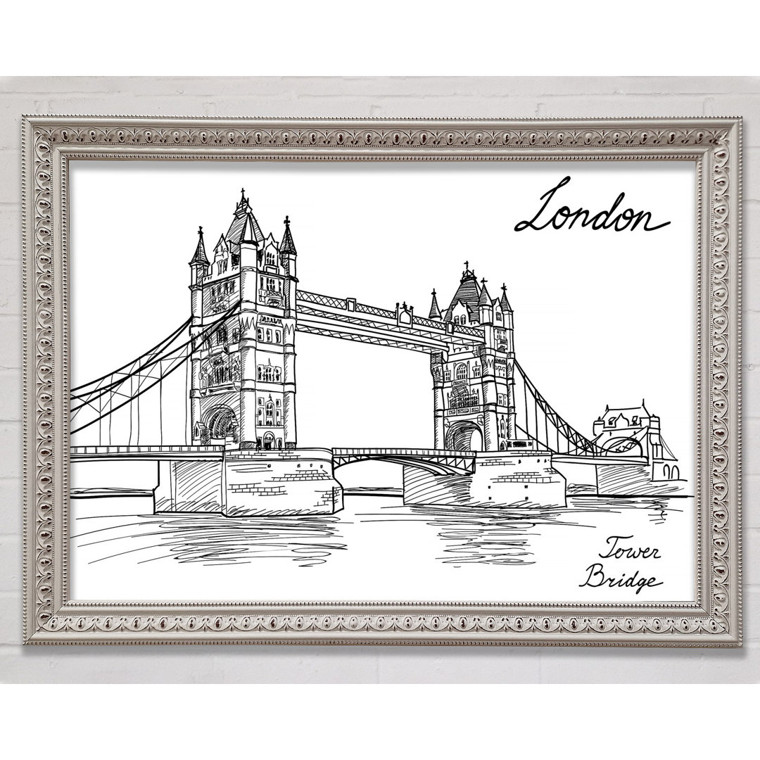 Tower Bridge Outline 7 - Einzelner Bilderrahmen Kunstdrucke