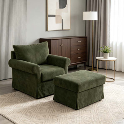 37.5" Accent Chair with Ottoman