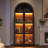 71” Arched Storage Curio Cabinet With Glass Doors, 3-Tier Led Display Cabinet For Collectibles-1803419218