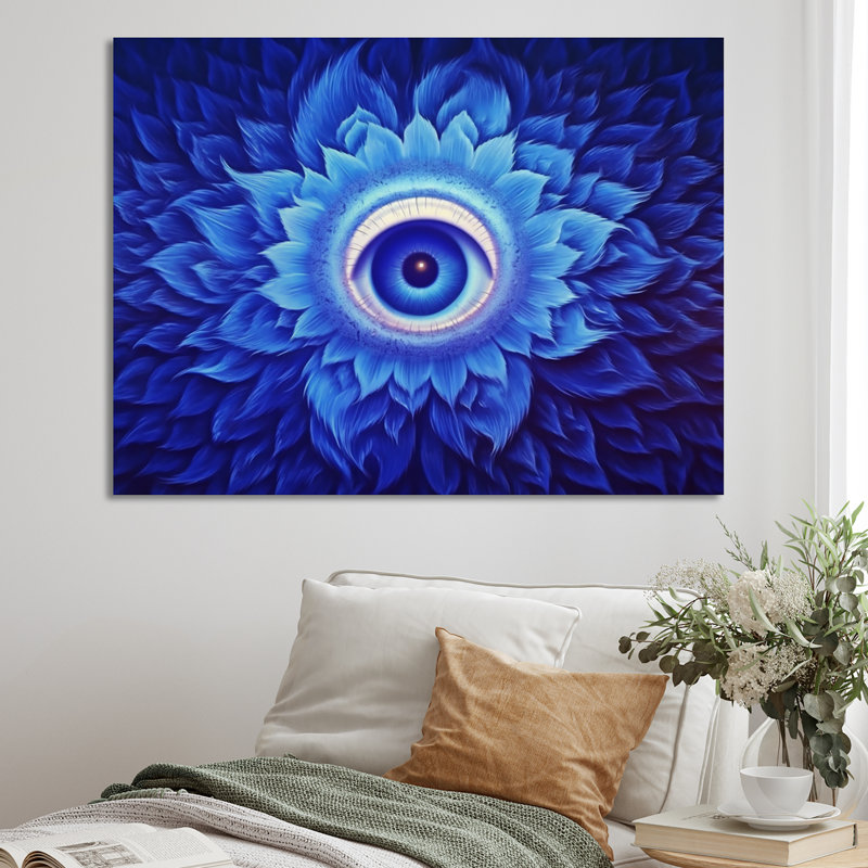 Vishuddhi Vision, œil du troisième chakra, H 12 po x l 20 po x P 1 po, Toile tendue