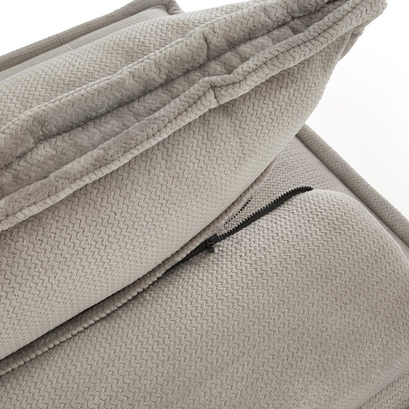 Chaise d'appoint rembourrée Thedford, Velours gris brun clair