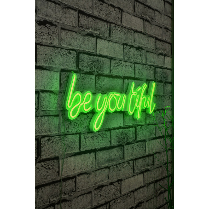 Bande lumineuse néon flexible et étanche IP67, 22,4 x 7,7 x 0,8 pouces | Gabarit vert en mousse de PVC, adaptateur 12V 2A, puissance totale 12W | Parfait pour la décoration intérieure, les fêtes et les projets d'éclairage créatif