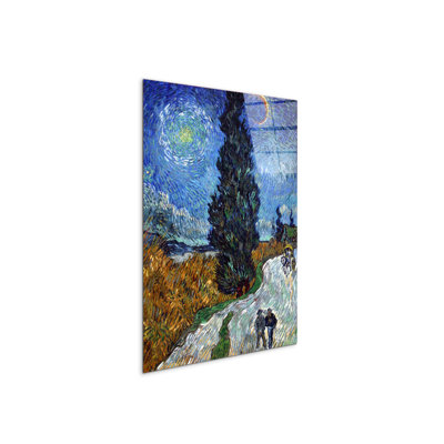 Country road in Provence By Van Gogh Vincent 80cm H X 60cm W CrystalArt Material Acrylic Glass Effect, Frameless Panel Lightweight Ready to Hang