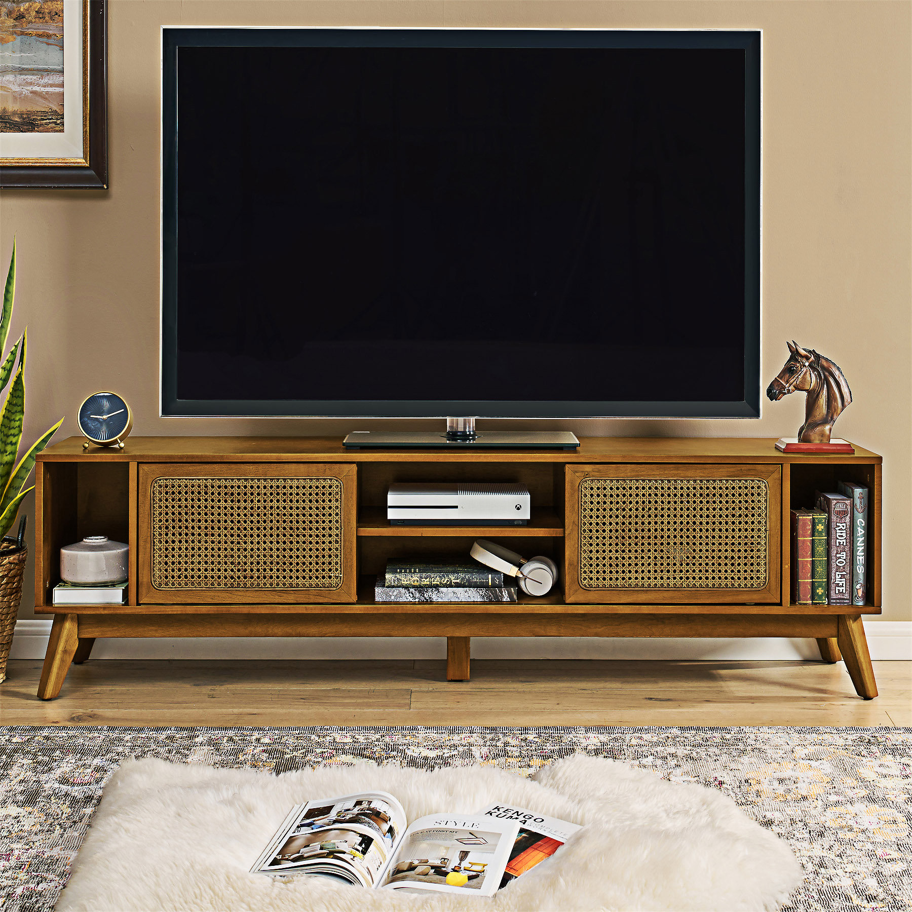 East Urban Home TV Stand Entertainment Cabinet Media Console - Wayfair ...