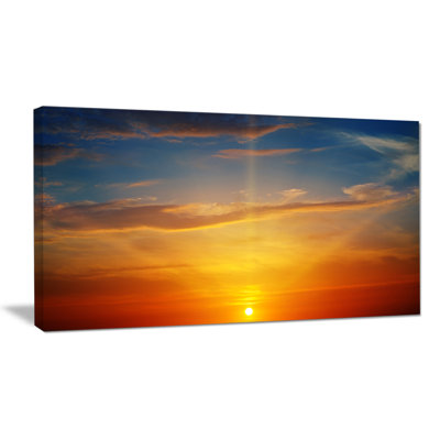 «Sunlight in Sky dessus de l'horizon», reproduction de photo sur toile tendue encadrée